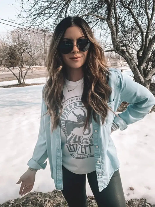 Vintage Blues Zeppelin Band Tee PLUS